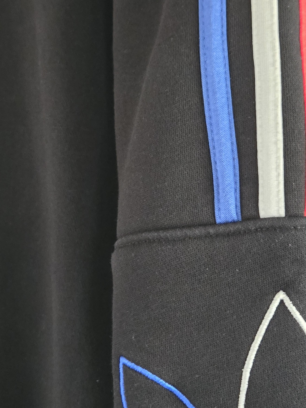 Adidas Black Track Jacket with Blue & Red Stripe Detailing - Picture 12 of 14